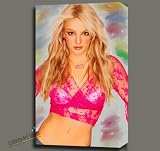 BRITNEY SPEARS MIXED MEDIA ACRYLIC OIL PAINTING ON CANVAS FRAMED WITH GALLERY WRAP STYLE 18X30X1.5