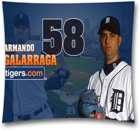Decorative Cotton Detroit Tigers Armando Galarraga Toss Pillows Decor,Custom MlB Team Throw Pillow Cases,Personalized Couch Cover Size 18x18Inch,MlB Fans Pillow Covers