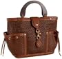 London Fog Kylie Tote,Brown Woven/Black Liner,one size