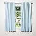 Best Home Fashion Basic Thermal Insulated Blackout Curtains - Back Tab/Rod Pocket - Sky Blue - 52