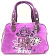 Juicy Couture Bright Lights Fuchsia Glitter Glam Large Satchel Bag
