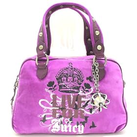 Juicy Couture Bright Lights Fuchsia Glitter Glam Large Satchel Bag