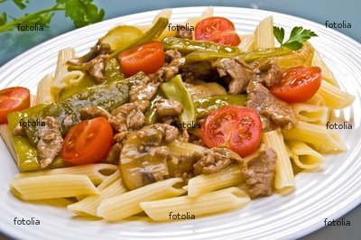 Wallmonkeys Peel and Stick Wall Graphic - Pasta with Meat and Vegetables - 24
