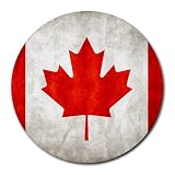 Round Mousepad of Canadian Flag Grunge Style (Canada)