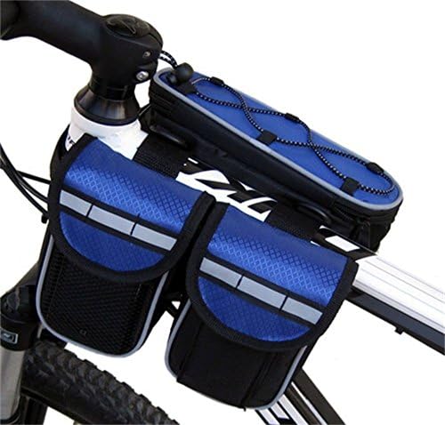 Smartonly Mountain Bike Bag multi-functional Waterproof Bicycle Bag Frame Pannier Top Tube Bag for Men and Women (Blue)