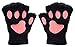 Odema Womens Bear Plush Cat Paw Claw Glove Soft Winter Fingerless Mitten Gloves