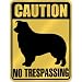 New  Caution : Border Collie - No Trespassing  Parking Sign Dog