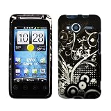 Silver Vine Tree Leaf Circle Polka Artistic Rubberized Coating Premium Snap on Protector Faceplate Hard Case for HTC Evo Shift 4G