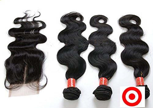 Junhair? Mid-Part 4Pcs/lot Virgin Peruvian Remy Human Hair 3 Bundles Hair Weaves Mixed Length With 1Pc 4x4 Closure Body Wave Natural Color