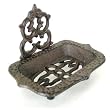 Dark Rust Colored Aged Vintage Style Metal Wall Mounted Soap Dish, Design 2