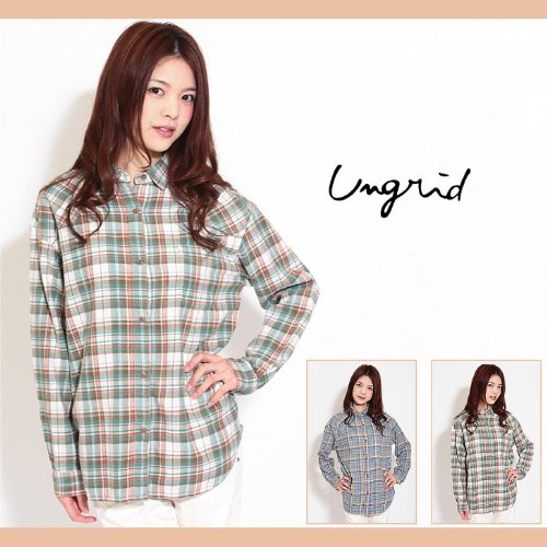 【Ungrid(アングリッド)】ブリーチチェックSH シャツ
