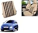 Auto Pearl-Premium Quality Orthopaedic Velvet Memory Foam Car Seat Beige Black Strips Backrest For - Hyundai I10 Type-2 RS.849.00
