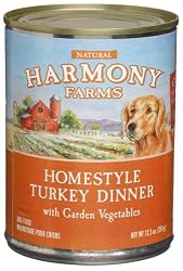 HARMONY FARMS Homestyle Turkey Dinner with Garden Vegetables Food for Dogs, 12.5-Ounce Cans (Pack of 12)
