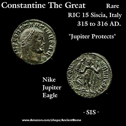 Rare Constantine The Great 316 AD. Jupiter. Siscia, Italy. Roman Coin. Unique Gift. - Novelty
