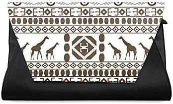 HomeWishes India Pattern PU Leather Clutch Bag for Women Girls Black