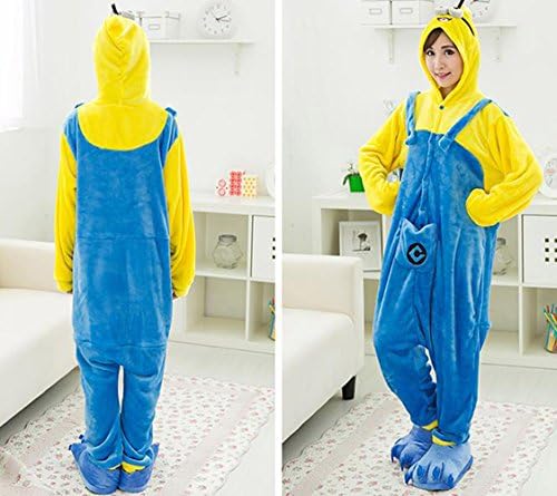 Adults Cartoon COSPLAY Costume Onesie Including Slippers (C Suitable for 168-176cm, Minions)