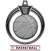 Hasty Awards, 2.5 Eclipse Custom Basketball Medals SILVER MEDAL/AMERICANA Custom Basketball RIBBON 2.5