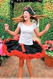 Made in USA-Boutique Ruffled Pettiskirt Twirling Skirt, Black/Red, 2T - Adult