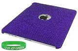 Purple Full Rhinestones Design Snap On Hard Shell Case for Apple iPad 3G Wi-Fi