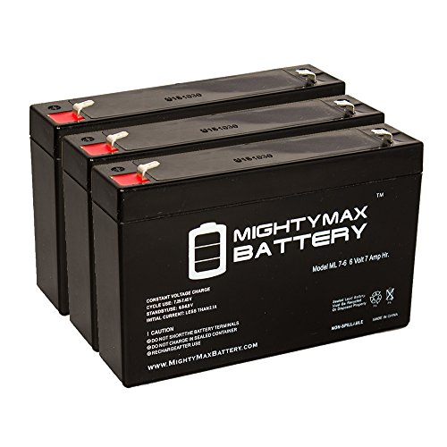6v 7000 mAh UPS Battery for Lithonia ELB0607 - 3 Pack - Mighty Max Battery brand product