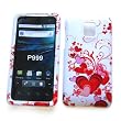 LG G2x (T-Mobile) Snap On Protector Hard Case "Red Hearts" Design