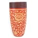 Handmade Decorative Ceramic Tall Flower / Bud Vase With Striking Red Floral Designs