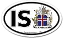 Iceland IS Flag Car Bumper Sticker Decal Oval