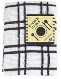 John Ritzenthaler 23314 "Kitchen Basics" Plaid Dishcloth - Black (Pack of 6)
