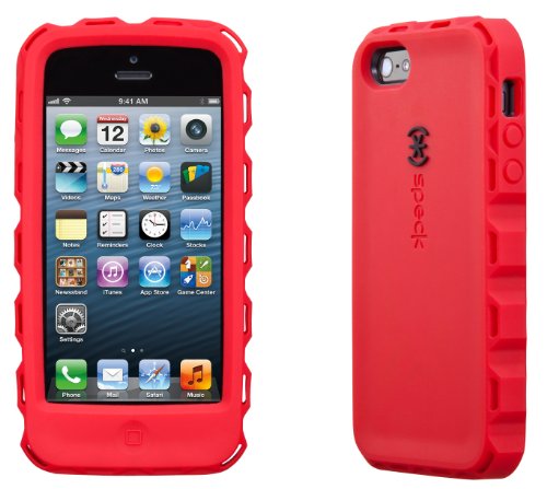 Speck Products SPK-A1860 ToughSkin Case with Belt Clip for iPhone 5 - 1 Pack - Retail Packaging - Pomodor Red/Black