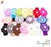 Ema Jane - 16 Large Gerber Daisy Flower Hair Clip Bows (32 Pack, 16 Flowers + 16 Headbands) with Soft Stretch Crochet Child Head Bands - Will Fit Infants, Baby, Toddlers, Girls, Youth, Newborns