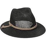 San Diego Hat Company Women's Fedora with Faux Suede Braided Band