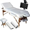 Massageliege Premium Farbe wei� 10cm reine Polsterung +Set4 inkl. 2 Lagerungsrollen, Hocker & Tasche & Alukopfst�tze