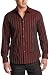 Perry Ellis Men's Patchwork Plaid Shirt,Rio Red,Medium