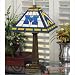 NCAA College Mission Style Stained Glass Table Lamp School: Michigan
