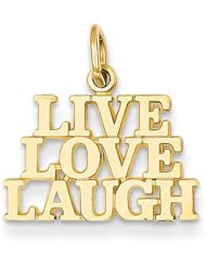 14k Yellow or White Gold Polished Live Love Laugh Charm