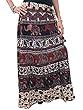 Indian Wrap Skirt Elephant Printed Wrap Around Womens Cotton Long Skirts Black
