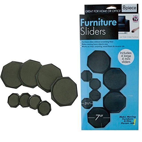Furniture Sliders Pads - Reusable - 8 Pack - Moving Kit or Permanent Use - 4x 7