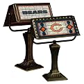 Art Glass Banker's Lamp - Bears (13.25 x 10.25")