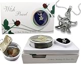 Graduation Gift 18k Gp Star Fish Genuine Wish Pearl in Oyster Pendant Necklace Roses Box