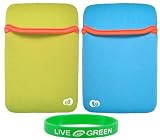 Non-OEM Amazon Kindle 1 Neoprene Sleeve Case – Reversible Blue Green