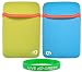 All Products : 2n1 Combo - 2-Sided Reversible Premium Laptop Just Fit Neoprene Sleeve Case Cover - Bundle with LCD Screen Protector for Amazon Kindle 1st and 2nd Generation Electronic Reading Device - (Kindle NOT included) , BLUE/GREEN