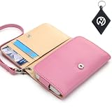 Samsung Galaxy S III MINI ( I8190 - S3 MINI VERSION ONLY) Wallet - Pink Clutch Carrying Cover Case with Built-In Credit Card Slots and Detachable Handstrap + NuVur ™ Keychain (ESAMWLP1)
