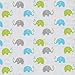 Bacati - Elephants Silky Soft Breathable 100% Cotton Muslin Baby Crib Fitted Sheets - Fits Standard 28 x 52 x 5 Crib & Toddler Mattresses (Aqua/Lime/Grey)