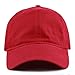 THE HAT DEPOT 100% Cotton Canvas 6-Panel Low-Profile Adjustable Dad Baseball Cap (Red)