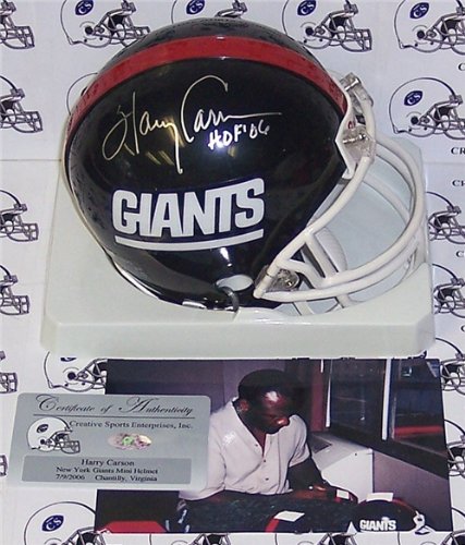 Harry Carson Autographed/Hand Signed New York Giants 81-99 Mini Helmet with HOF 06 Inscription