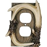 Rivers Edge Products Deer Antler Duplex Receptacle Electrical Cover Plate CVR