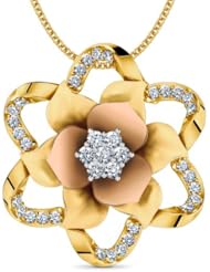 Diamond (0.73 Ct, IJ-SI), 18 Kt Yellow & Rose First Bloom Pendant