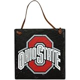 NCAA Ohio State Buckeyes Black Square Slate Hanging Sign