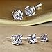 Freeman Jewels Sterling Silver Rhodium Plated Round Cut Cubic Zirconia Stud Earrings for Girls