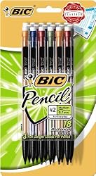 BIC Mechanical Pencil with Metallic Color Barrels 0.7mm 18ct, Black (MPLMP18-Blk)